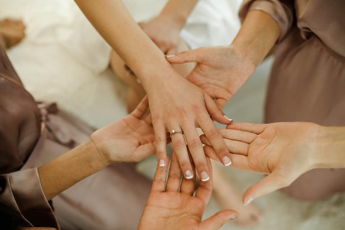 Hands with Engagement Ring